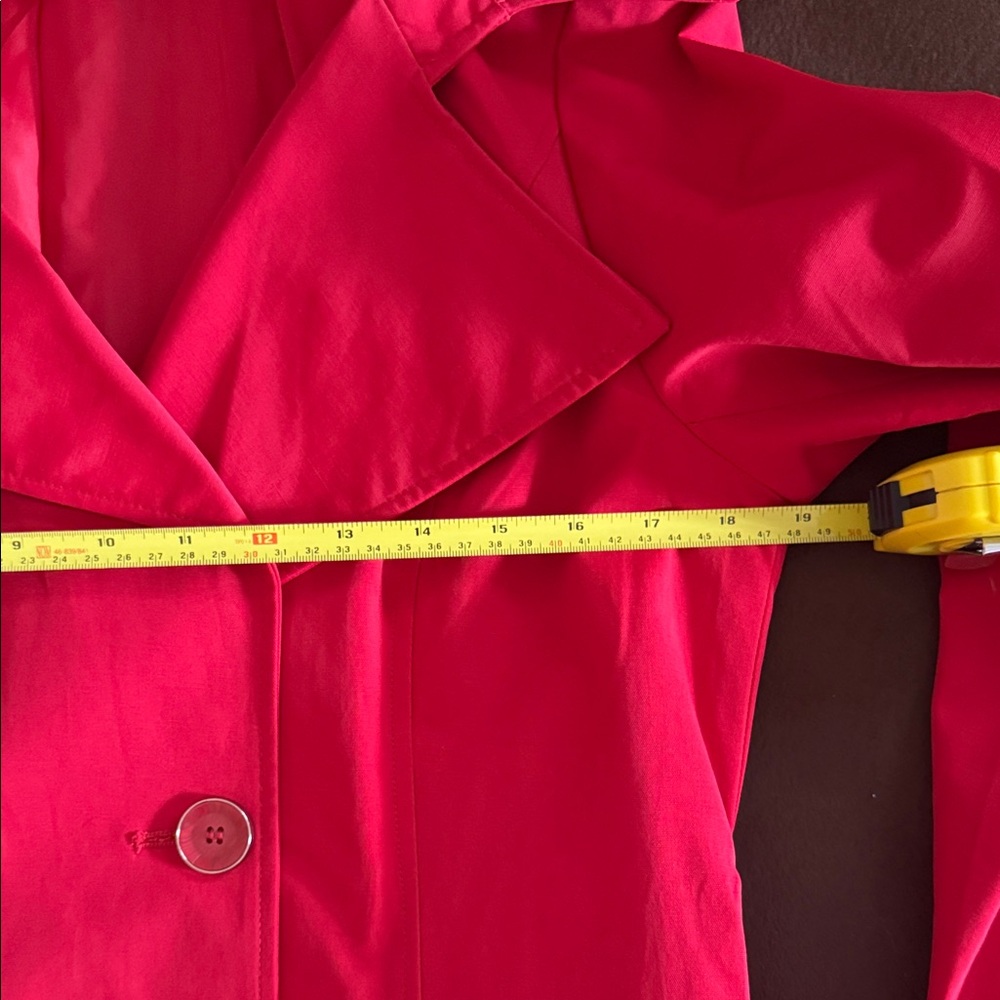 New York & Company Red Double-Breasted Women's trench Coat. Like New! - Picture 7 of 8